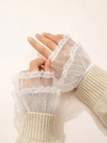 2 piezas ribete con encaje - Blanco - Ver 3