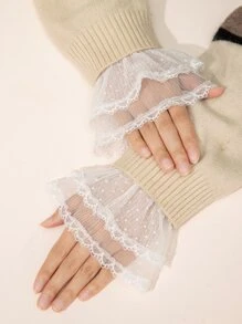 2 piezas ribete con encaje - Blanco - Ver 4