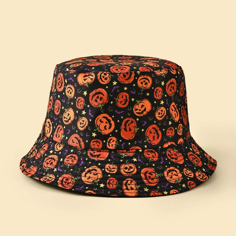 

Halloween Print Bucket Hat, Multicolor