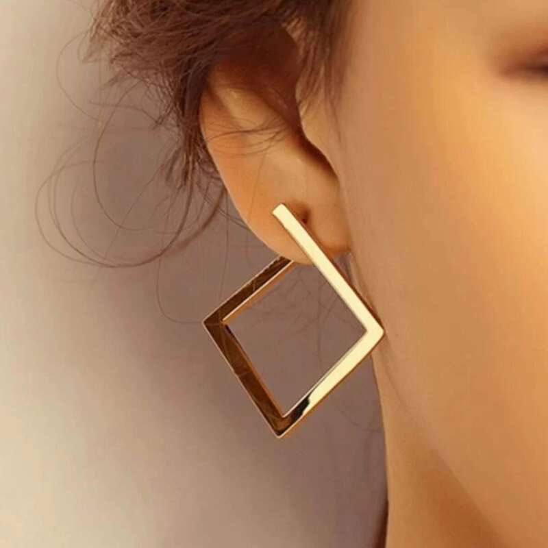 

Geo Design Stud Earrings, Gold