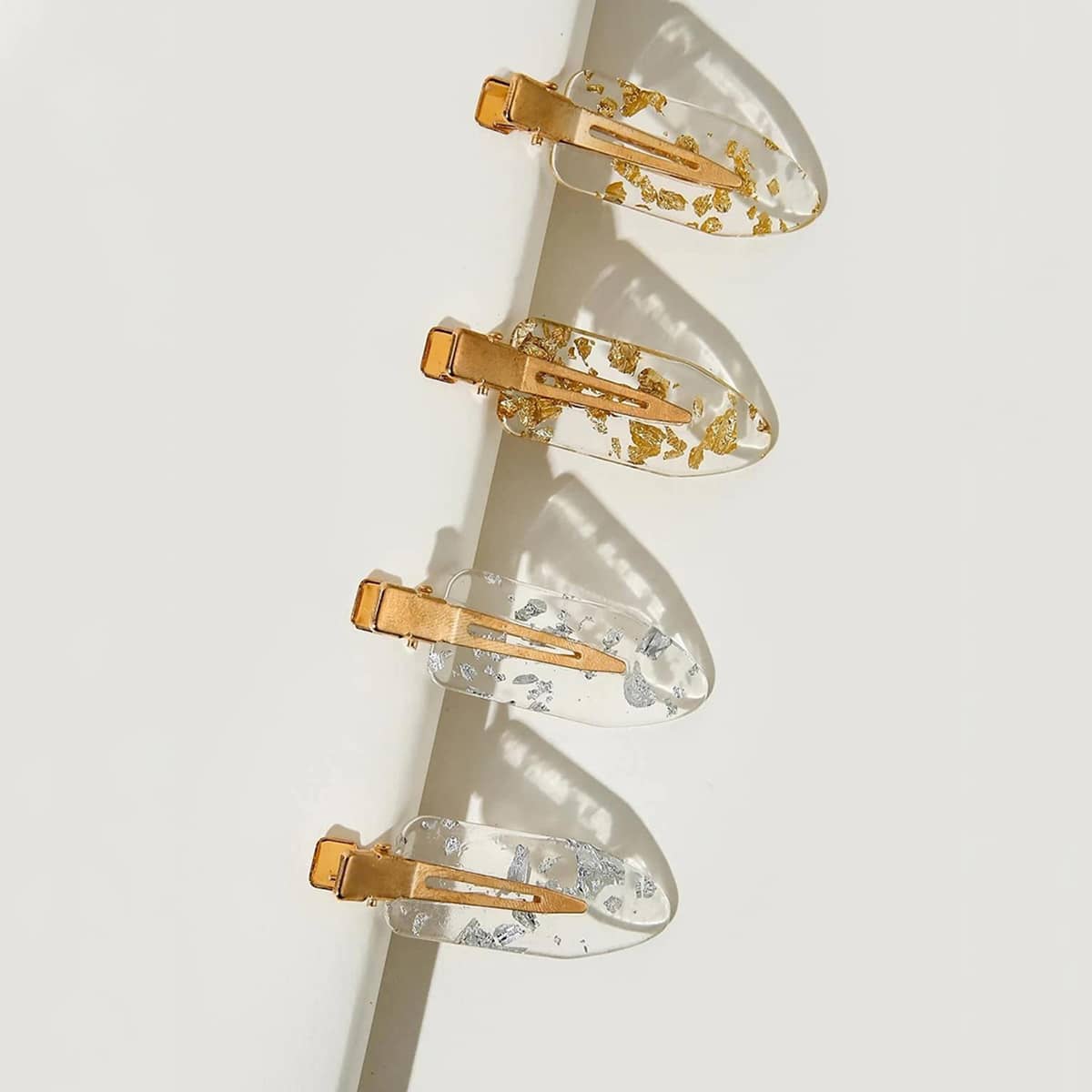 

4pcs Clear Hair Clip, Multicolor