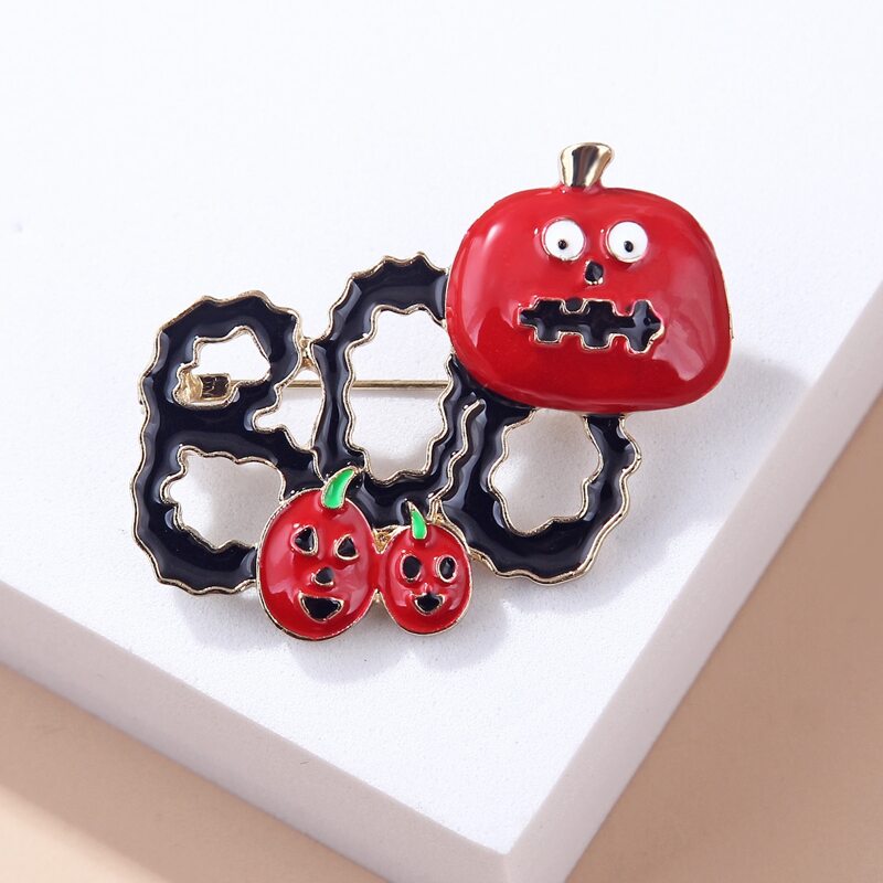 

Halloween Pumpkin Decor Brooch, Red