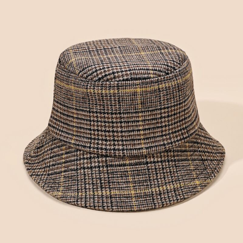 

Plaid Print Bucket Hat, Multicolor