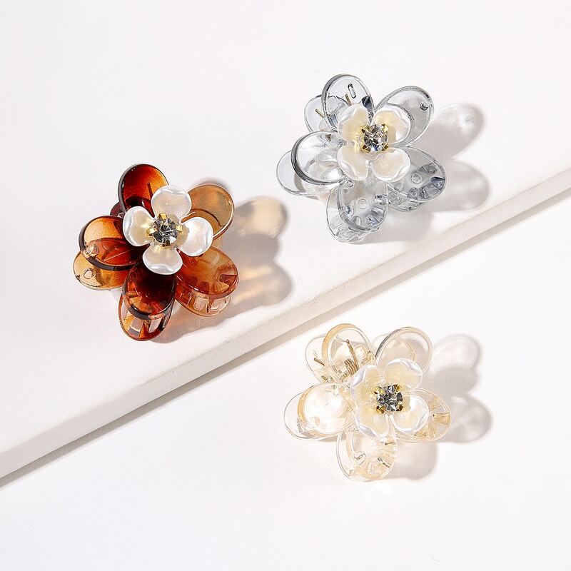 

3pcs Flower Hair Claw, Multicolor