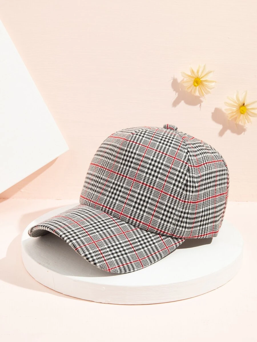 Gorra de béisbol con estampado de cuadros - Multicolor - Ver 1