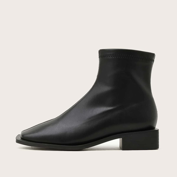 

Side Zipper Chunky Boots, Black