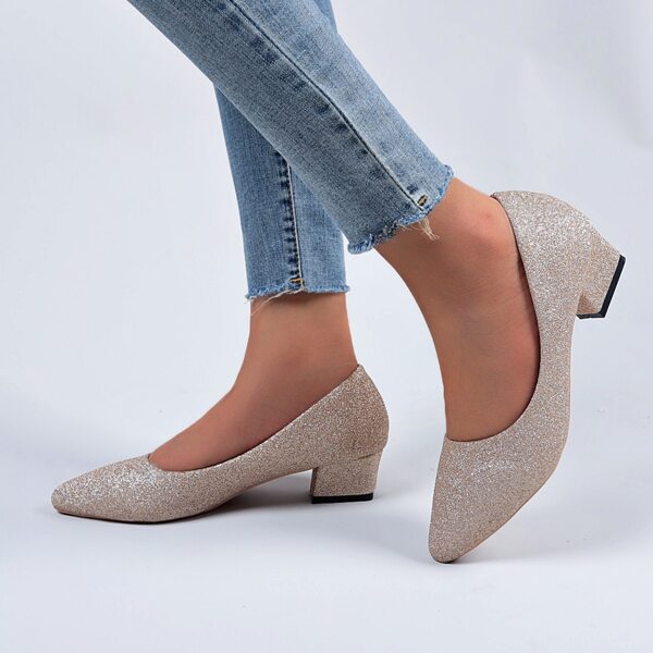 

Allover Glitter Decor Flats, Gold