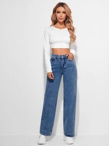 Quần legging thẳng - Rửa trung bình - Xem 5