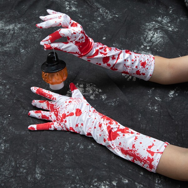 

Halloween Blood Print Gloves, Multicolor