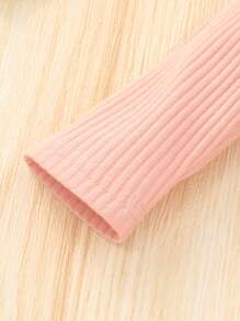 女嬰前紐扣3D耳朵設計連帽連身褲