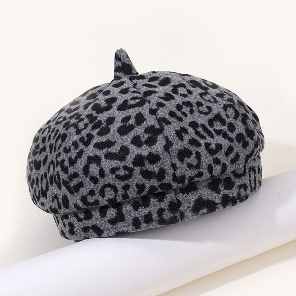 

Leopard Print Beret, Multicolor