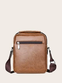 Mini Men Vintage Design Crossbody Bag - Khaki - View 2