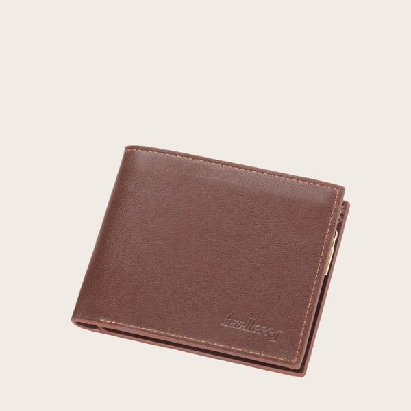 

Men Letter Embossed Small Purse, Coffee brown