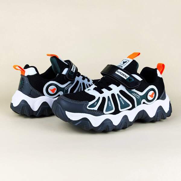 

Boys Letter Detail Velcro Strap Sneakers, Multicolor