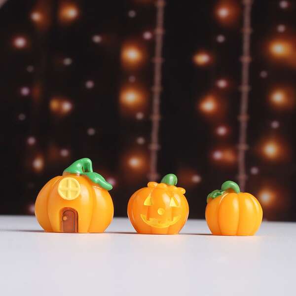 

3pcs Halloween Pumpkin Shaped Art Decoration, Multicolor