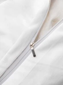 1件白色蓬松球装饰被套，波西米亚农舍风格，柔软超细纤维被套，男女通用，不含被芯 - 白色 - 查看 5