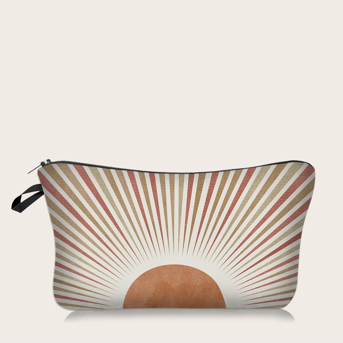 

Sun Pattern Zippered Makeup Bag, Brown