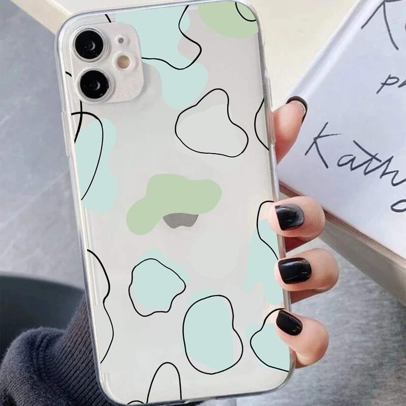 

Color Block Clear Phone Case, Multicolor
