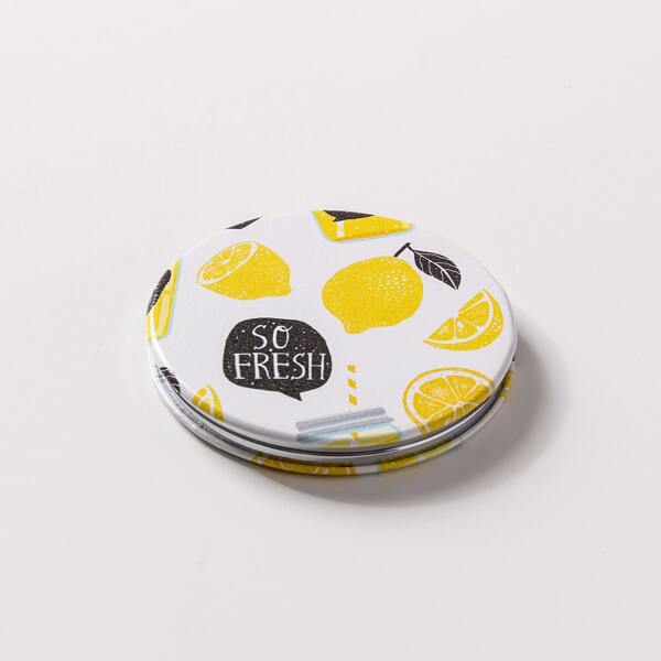 

Двустороннее зеркало для макияжа с рисунком лимона, Жёлтые