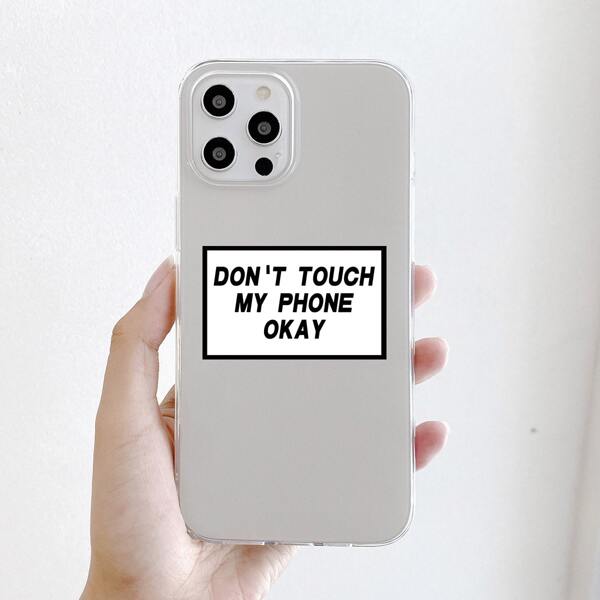 

Slogan Graphic Phone Case, Clear