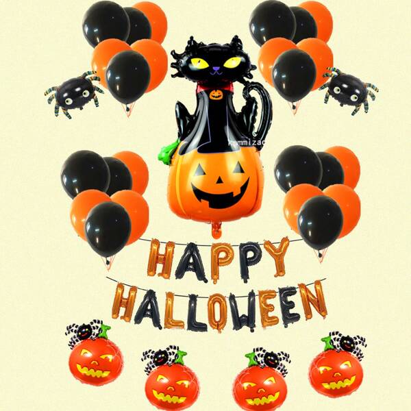 

45pcs Halloween Party Balloon Set, Multicolor