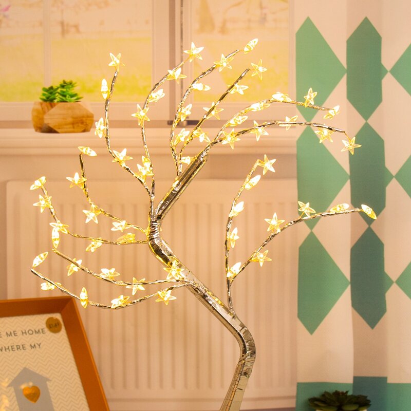 

1pc Tree Shaped Decorative Light, Yellow