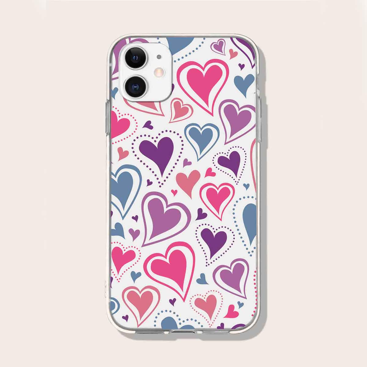 

Heart Pattern Phone Case, Multicolor