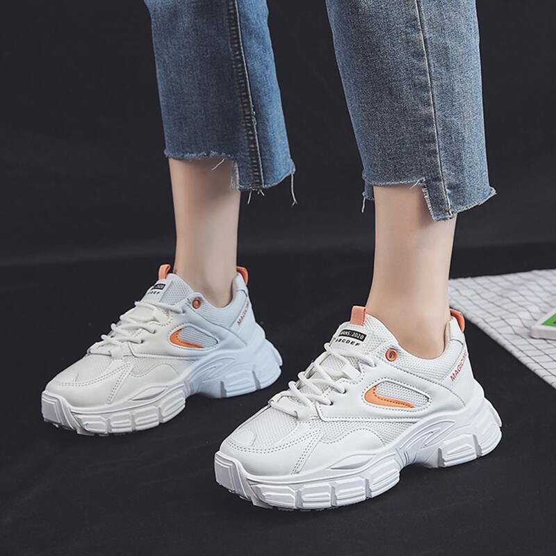 

Minimalist Lace-up Front Breathable Sneakers, White