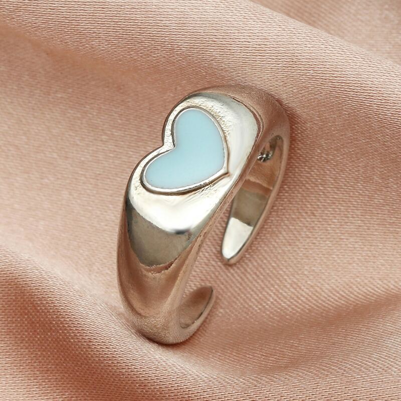 

Heart Decor Ring, Baby blue