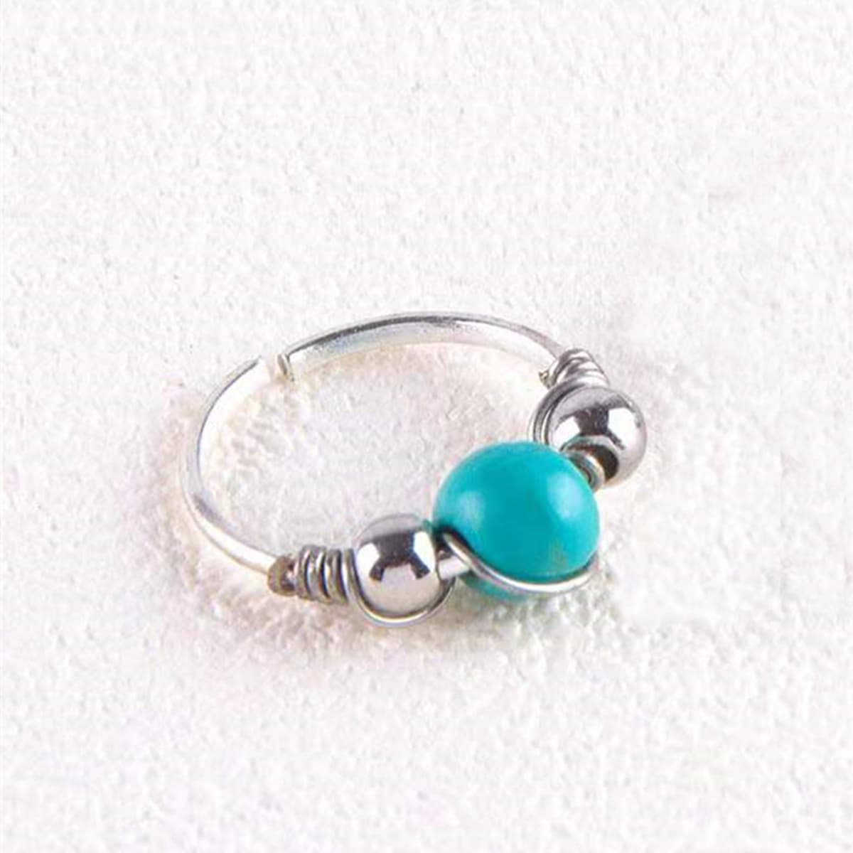 

Ball Decor Nose Ring, Silver