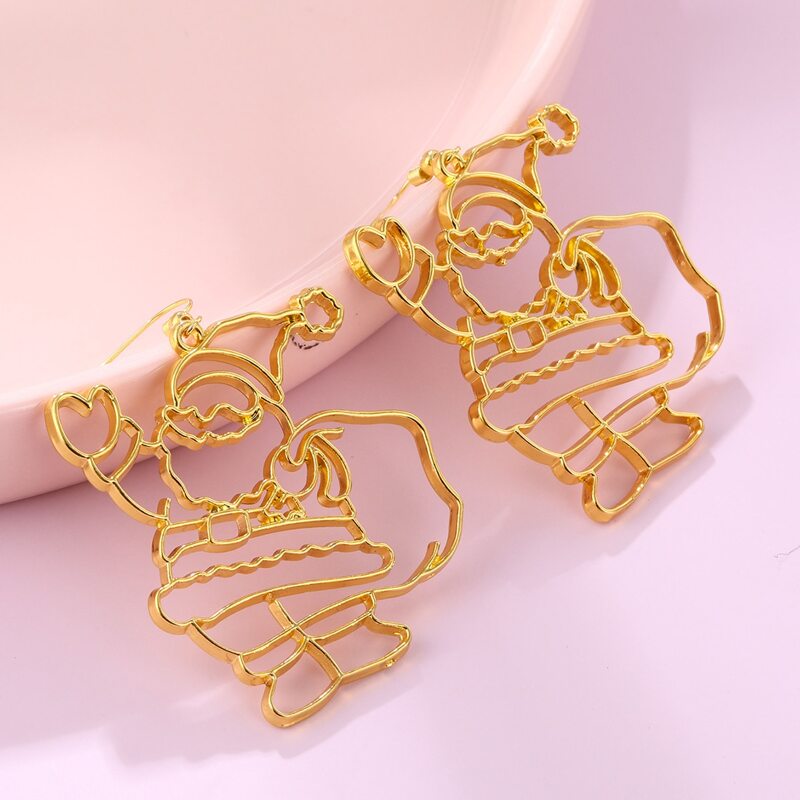 

Santa Claus Drop Earrings, Gold
