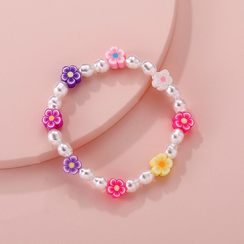 

Floral Decor Beaded Bracelet, Multicolor