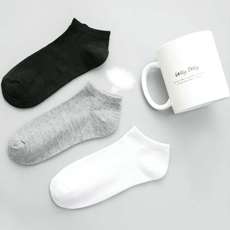 

3pairs Plain Ankle Socks, Multicolor