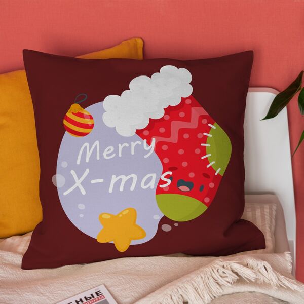 

Christmas Sock Pillowcase Without Filler, Burgundy
