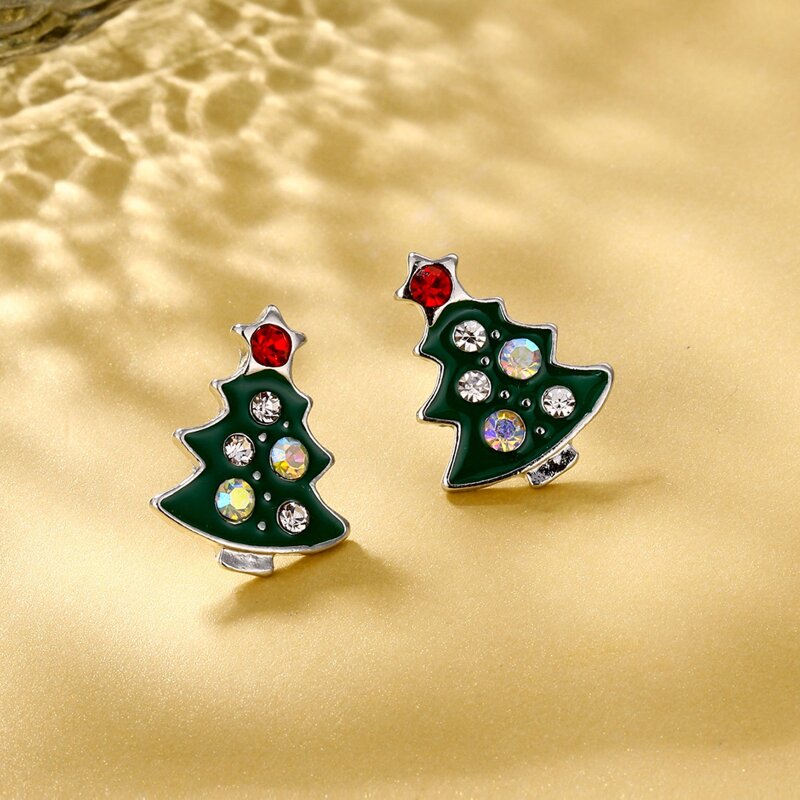 

Christmas Tree Stud Earrings, Dark green