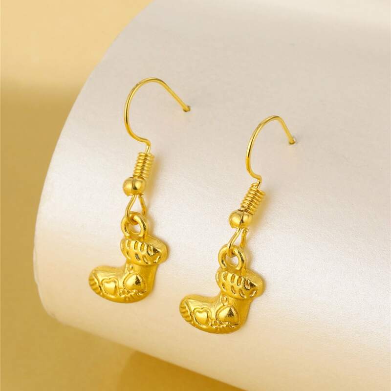 

Socks Design Earrings, Gold