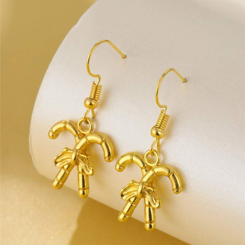 

Crutch Drop Earrings, Gold