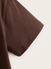 Camiseta Navidad & con estampado de slogan - Café integral - Ver 3