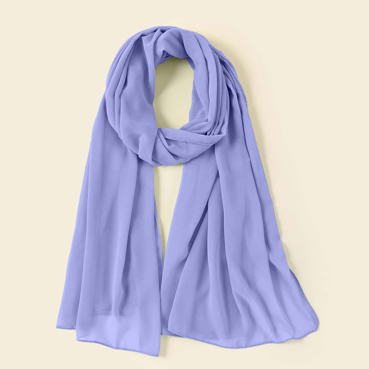 

Solid Chiffon Scarf, Blue