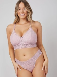 LUVLETTE Sujetador de encaje para lencería y ropa de descanso - Púrpura malva - Ver 4