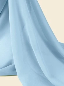 1 件 Abaya 配饰女士纯色珍珠和雪纺柔软头巾，阿拉伯风格长围巾，保守设计，适合日常穿着冬秋季面纱服装 - 淺藍色 - 查看 4