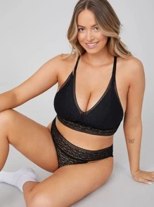 LUVLETTE Lingerie ELEGANT LACE Bikini Panty - Black - View 5