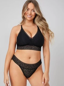 LUVLETTE Lingerie ELEGANT LACE Bikini Panty - Black - View 4