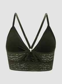 LUVLETTE Sujetador de encaje para lencería y ropa de descanso - Verde Oliva - Ver 9