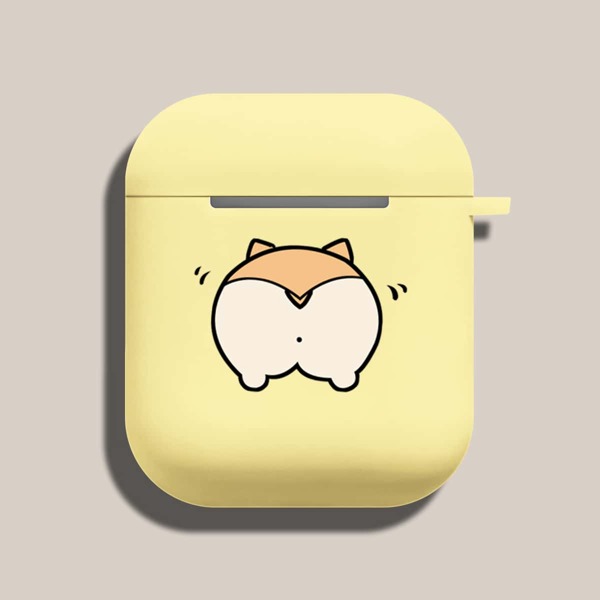 

Cartoon Dog Print Case For Airpods, Yellow