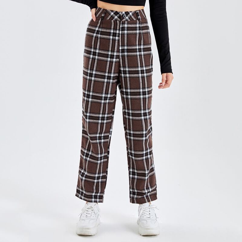 

Plaid Print Pants, Multicolor