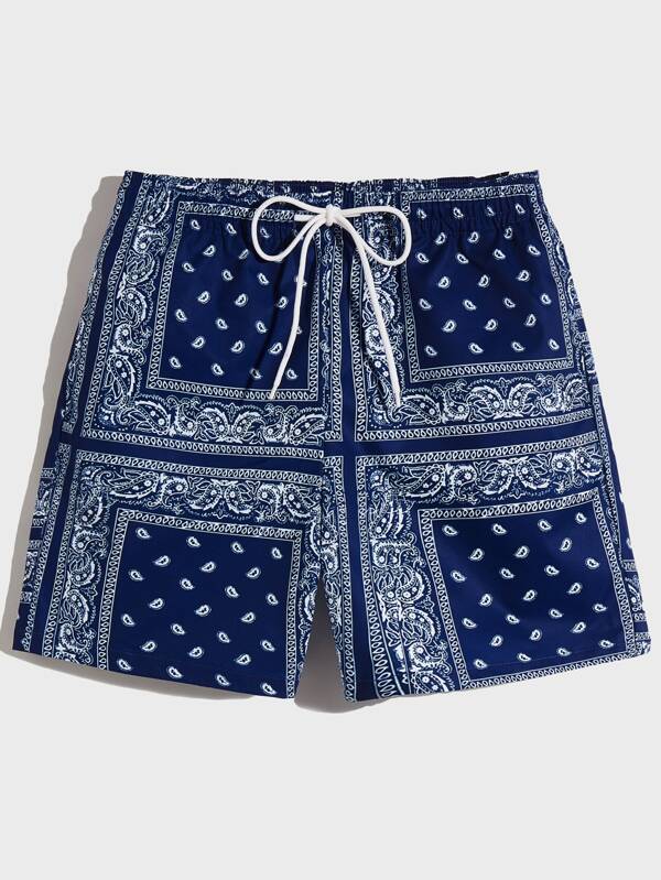 Manfinity BRENVOR Men Drawstring Waist Paisley Print Shorts
