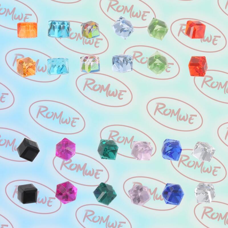 

12pairs Crystal Stud Earrings, Multicolor