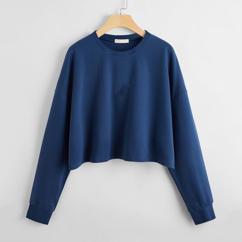 

Solid Drop Shoulder Tee, Blue