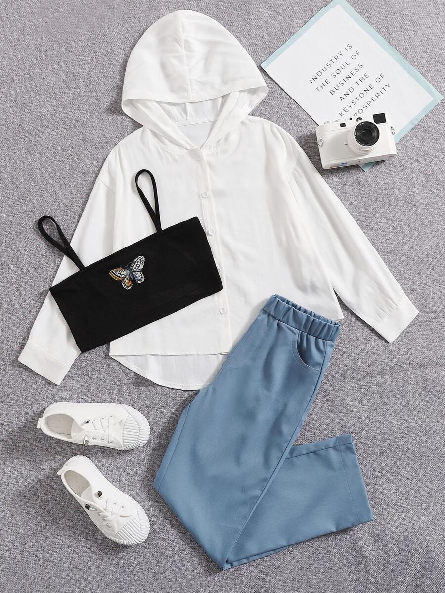 SHEIN Bộ hai mảnh Gái Nút Cao thấp Thú vật Giải trí - Nhiều màu - Xem 1